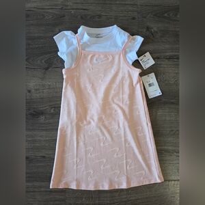 Girls Nike light pink dress with white tee size 5 NWT